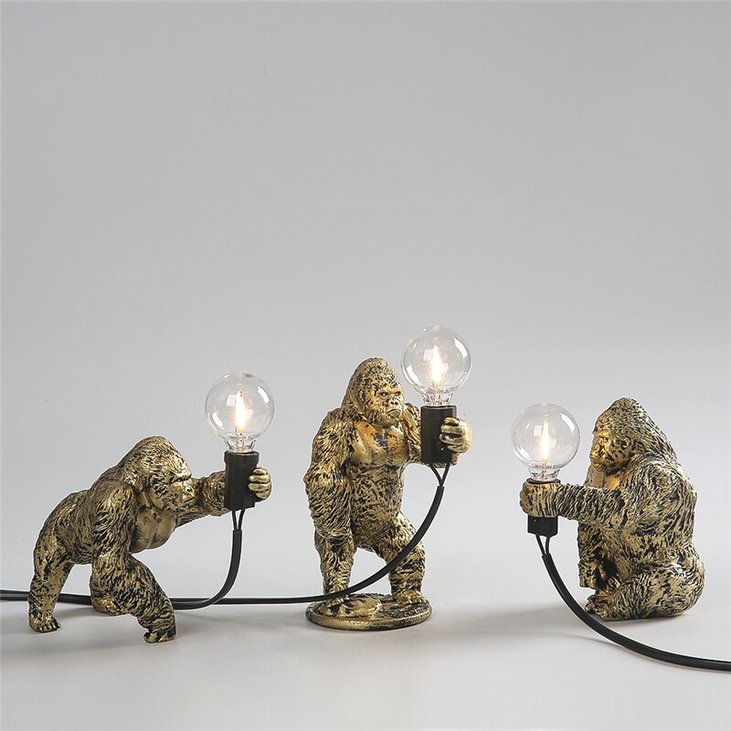 Mini luminária Gorilla - design criativo contemporâneo