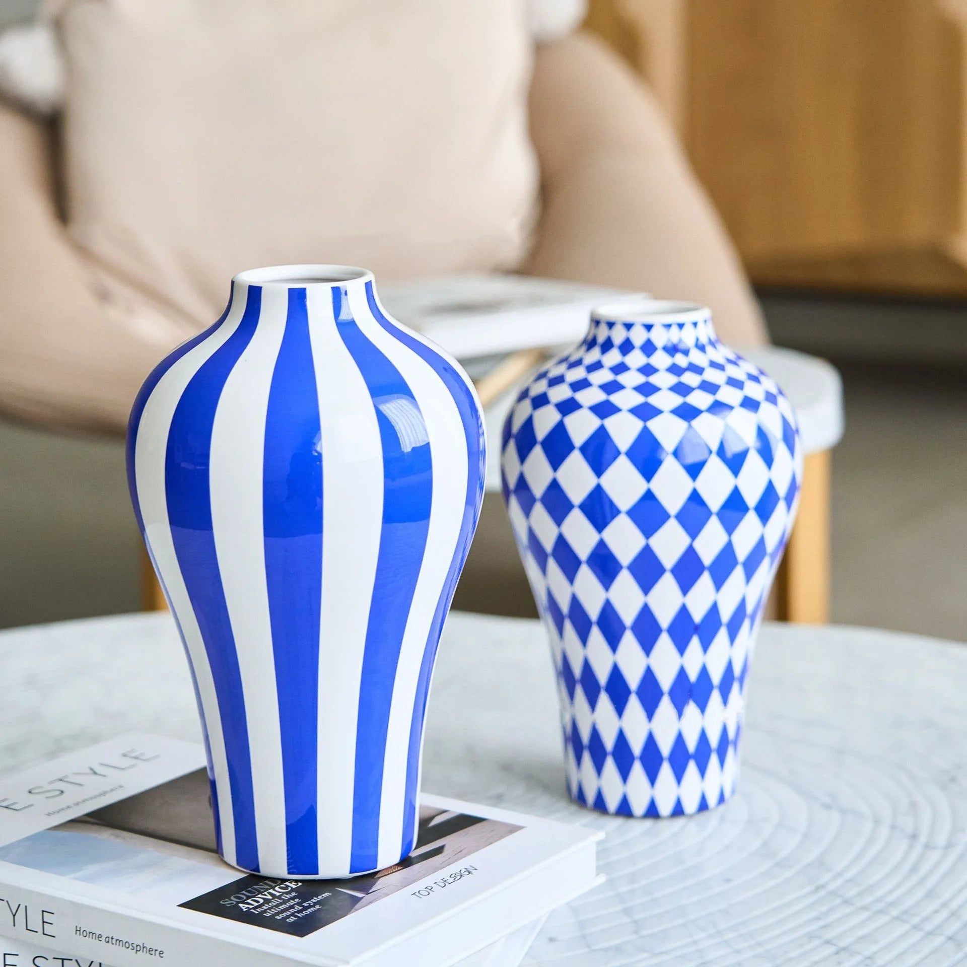 Linha de vasos Blue Ivy - em porcelana