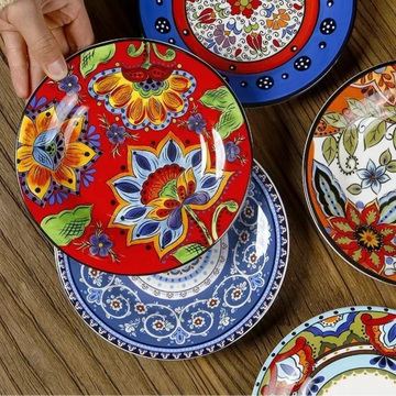 Pratos de sobremesa Vita - pintados à mão