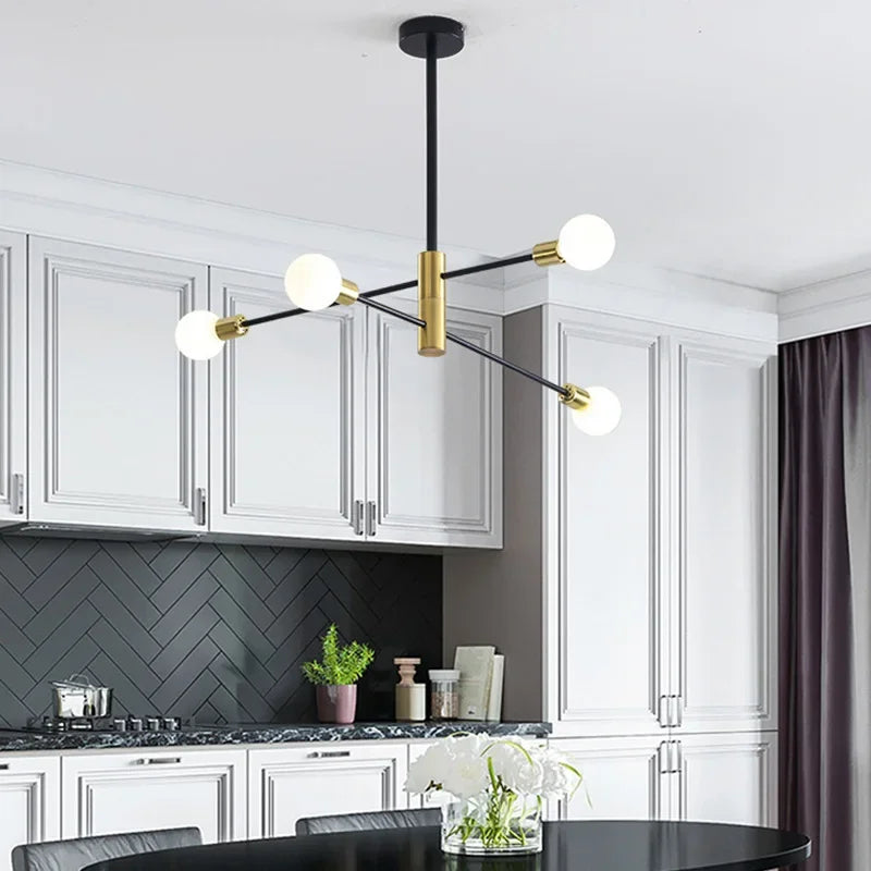 Lustre Balance Preto & Dourado - 03 Tamanhos