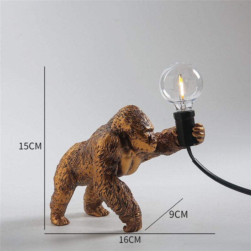 Mini luminária Gorilla - design criativo contemporâneo