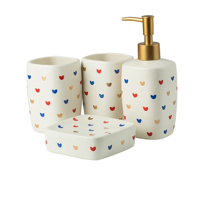 Acessórios para banheiro Hearts - em cerâmica