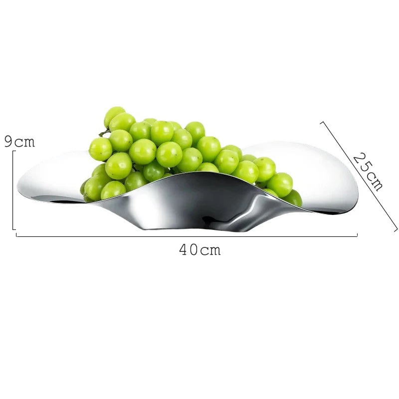 Fruteira em metal polido - 40cmx25cm