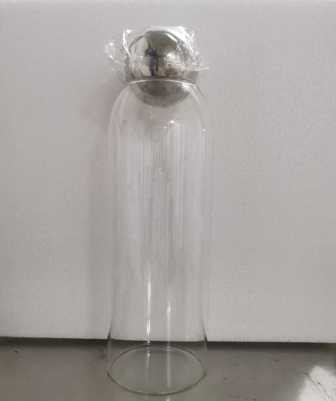 Potes em vidro com tampa cromada - 04 Tamanhos