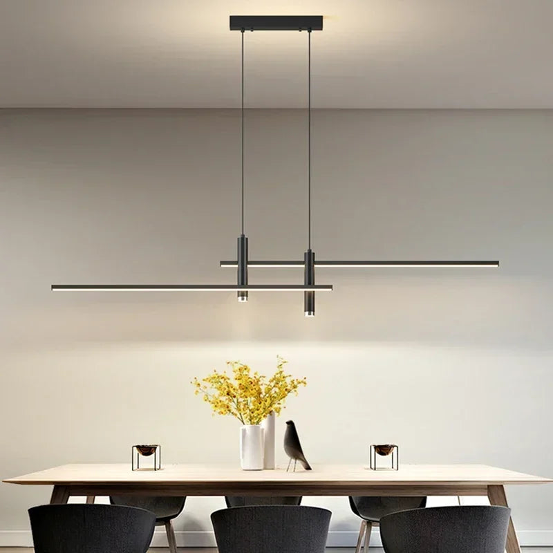 Lustre em led Sydney Preto 100cm - Moderno e elegante