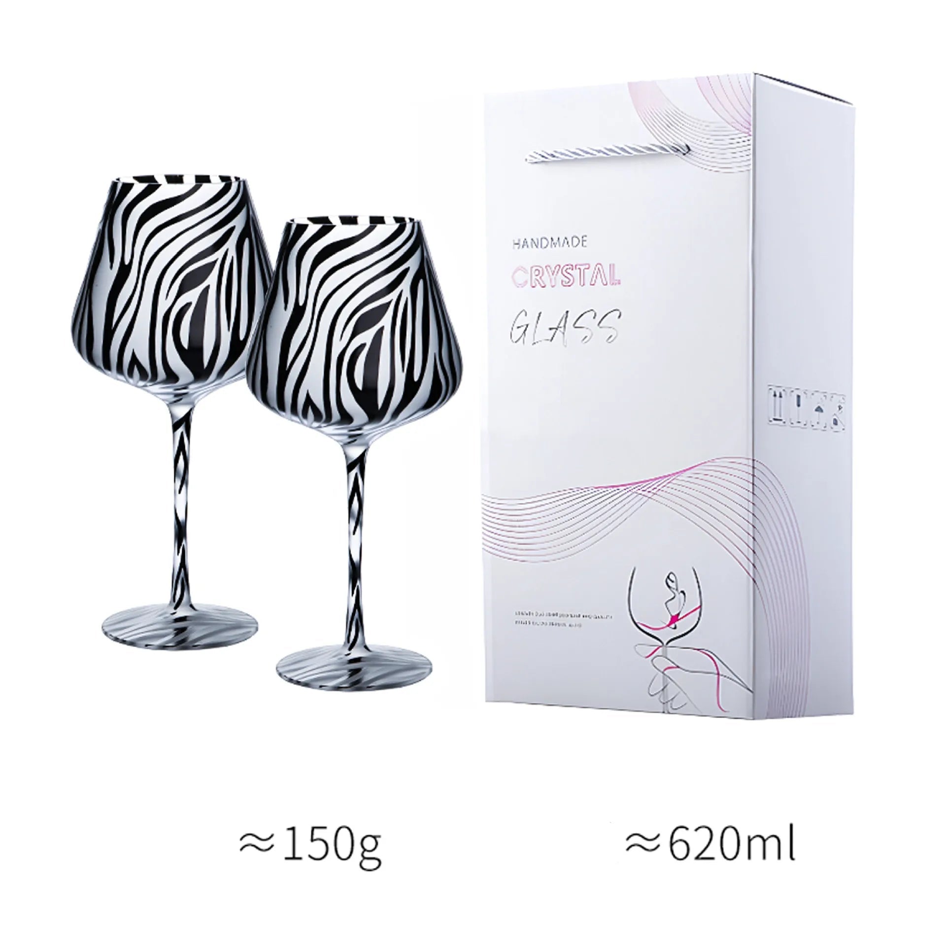 Taças em cristal Animal Print - Individual ou Jogo 2pcs