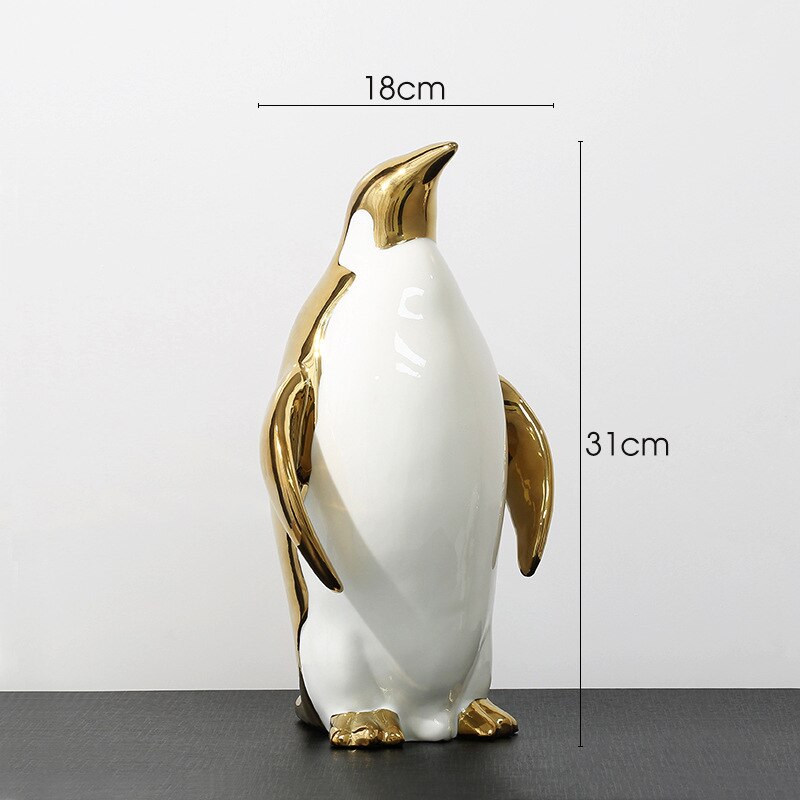 Escultura decorativa Penguim - em cerâmica