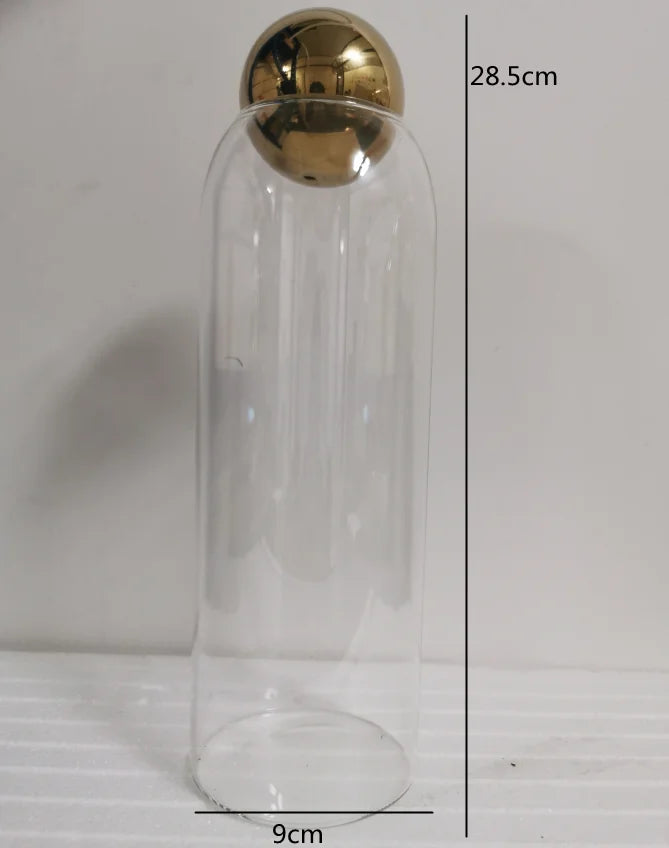 Potes em vidro com tampa cromada - 04 Tamanhos