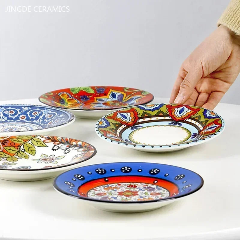 Pratos de sobremesa Vita - pintados à mão