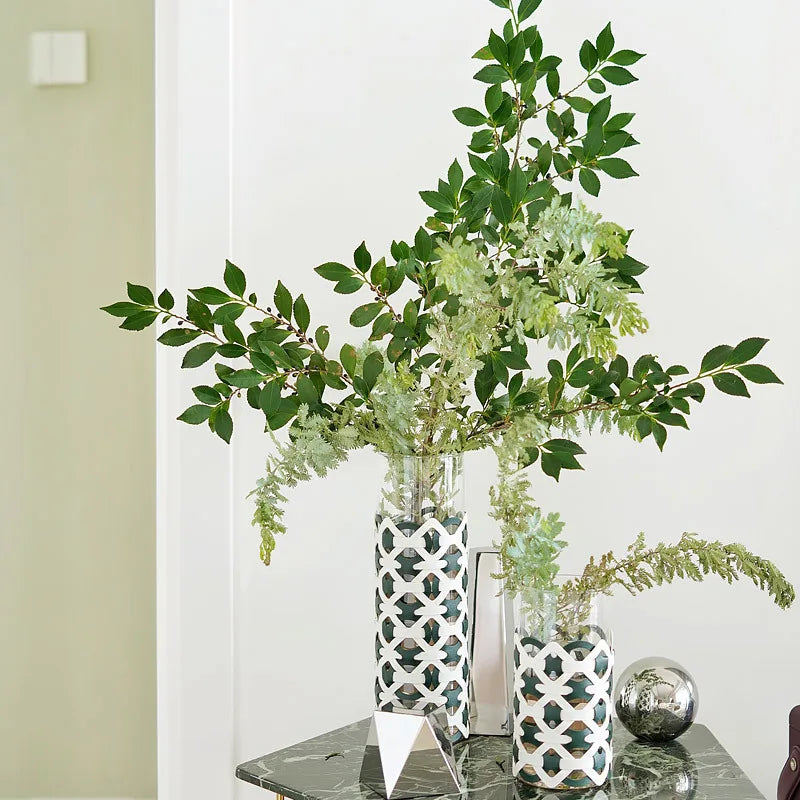 Vasos em vidro com revestimento em couro - 02 Tamanhos