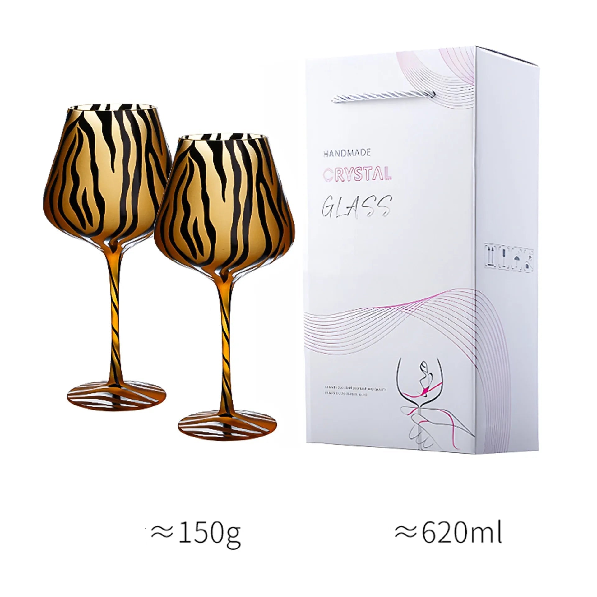 Taças em cristal Animal Print - Individual ou Jogo 2pcs