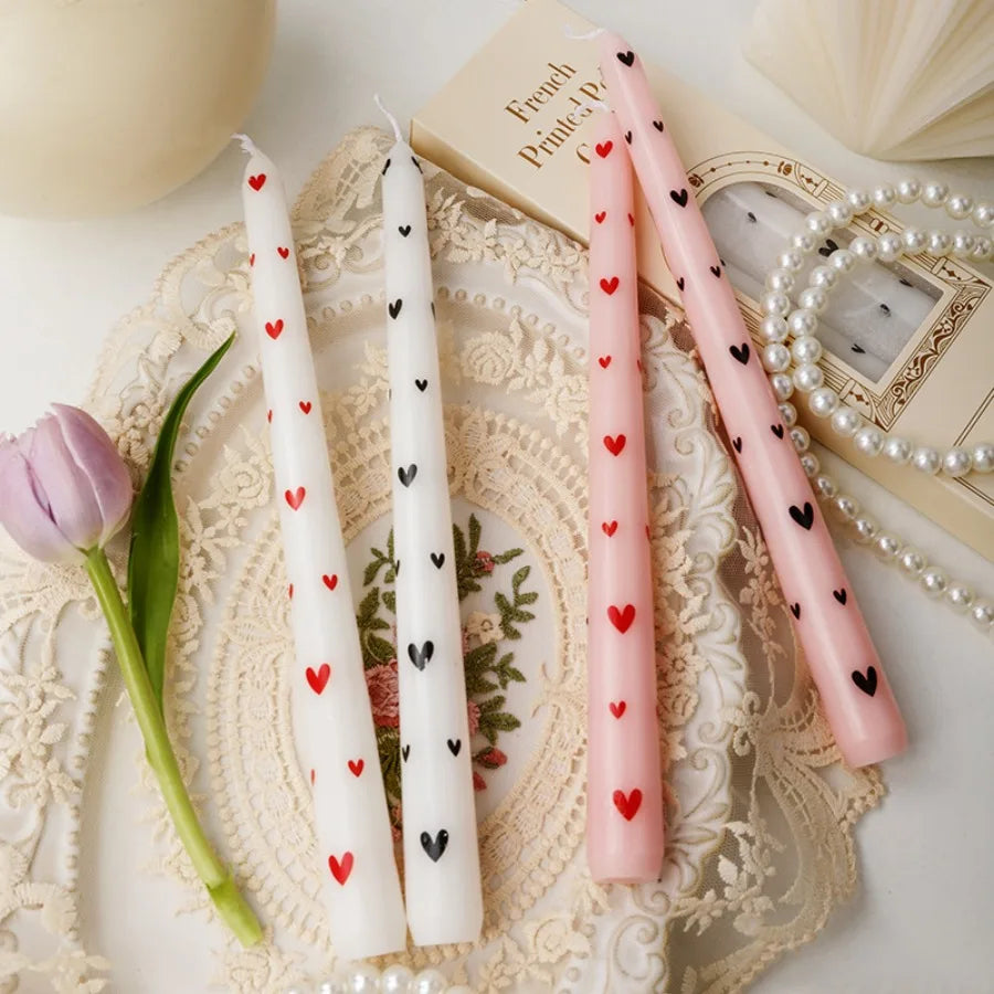 Velas estampadas Corações - Kit 2pcs