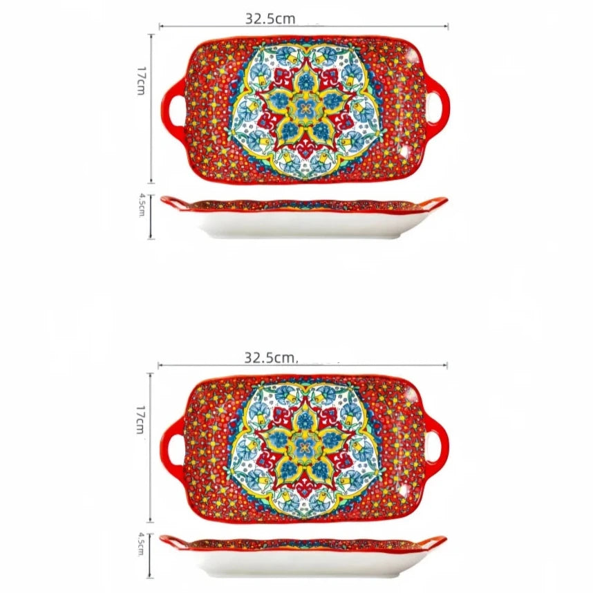 Bandeja Refratário em Cerâmica Mandala - 04 modelos