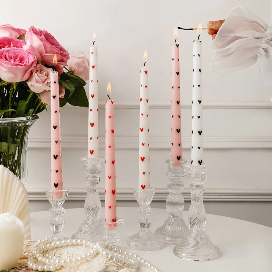 Velas estampadas Corações - Kit 2pcs