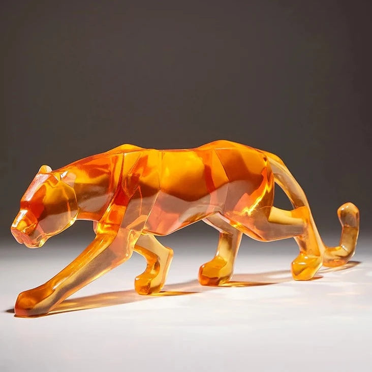 Escultura em fibra de resina Leopardo - *Versão Especial