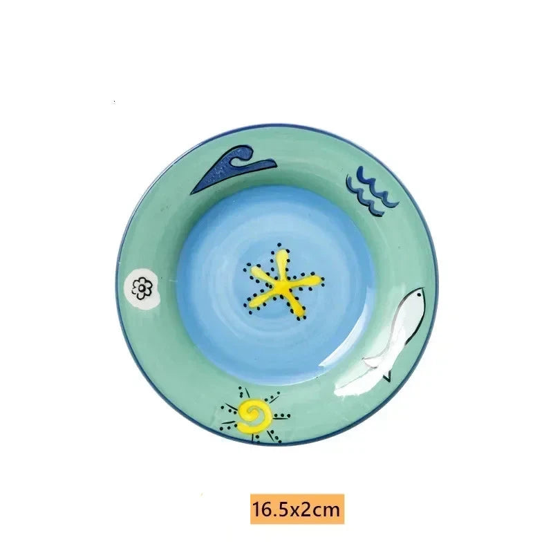 Pratos de sobremesa Vita - pintados à mão