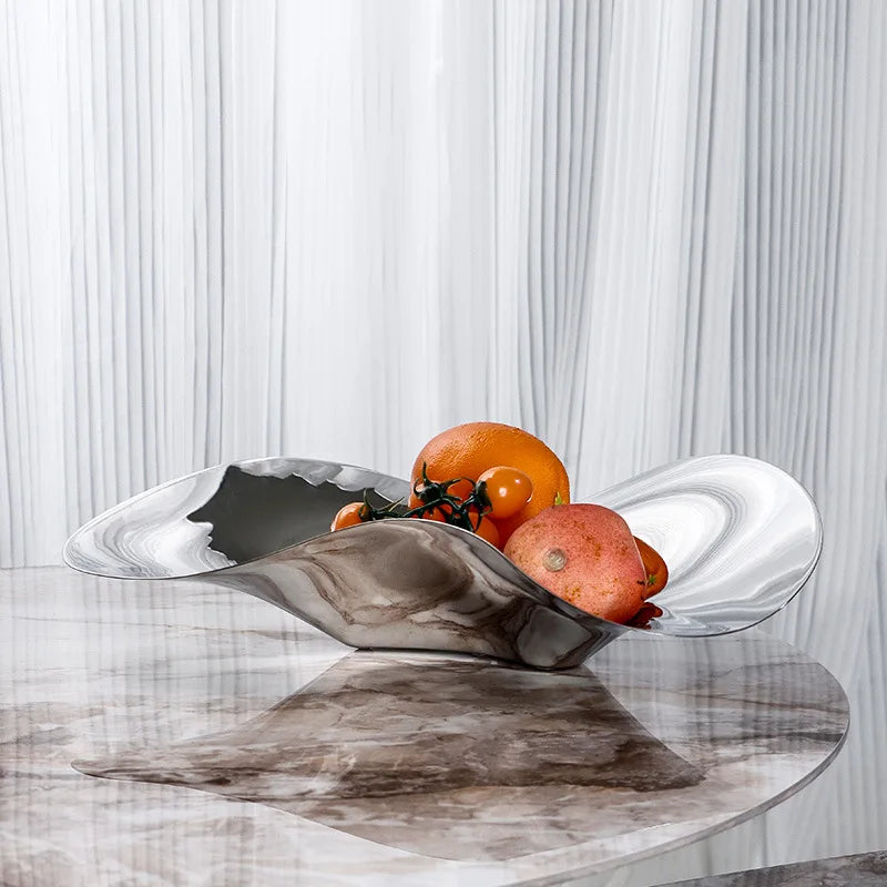 Fruteira em metal polido - 40cmx25cm