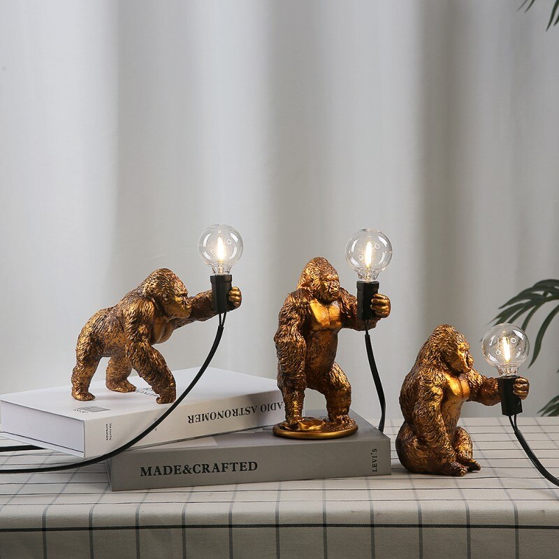 Mini luminária Gorilla - design criativo contemporâneo