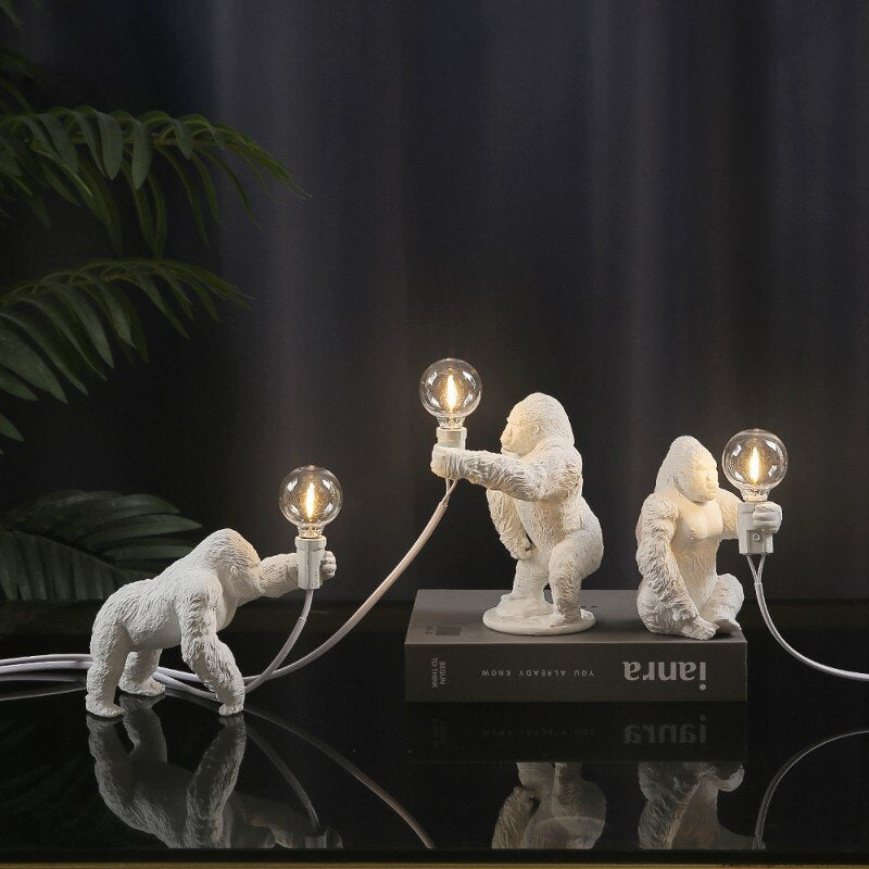 Mini luminária Gorilla - design criativo contemporâneo