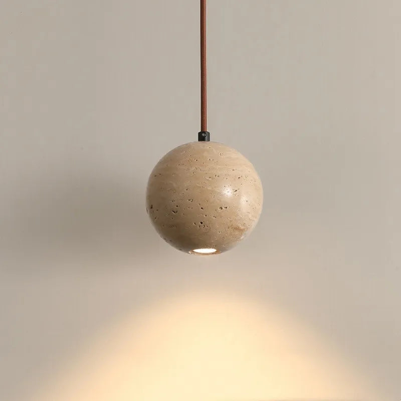 Pendente Bola em Travertino - Individual ou Duplo