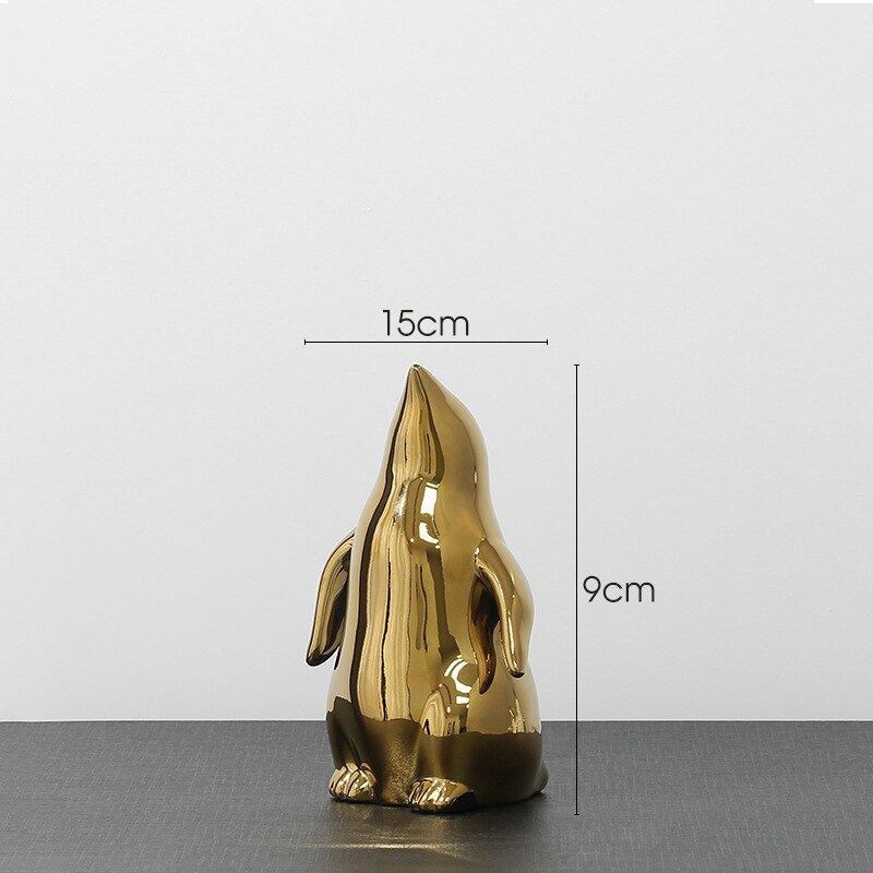 Escultura decorativa Penguim - em cerâmica