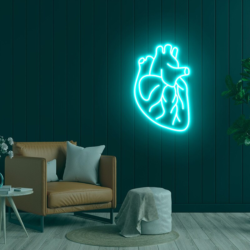 Neon contemporâneo Heart - 41cmx25cm