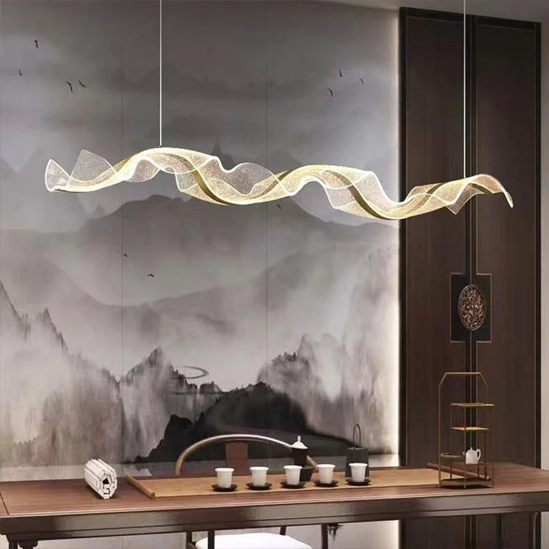Lustre em led acrílico Wave - 03 Tamanhos