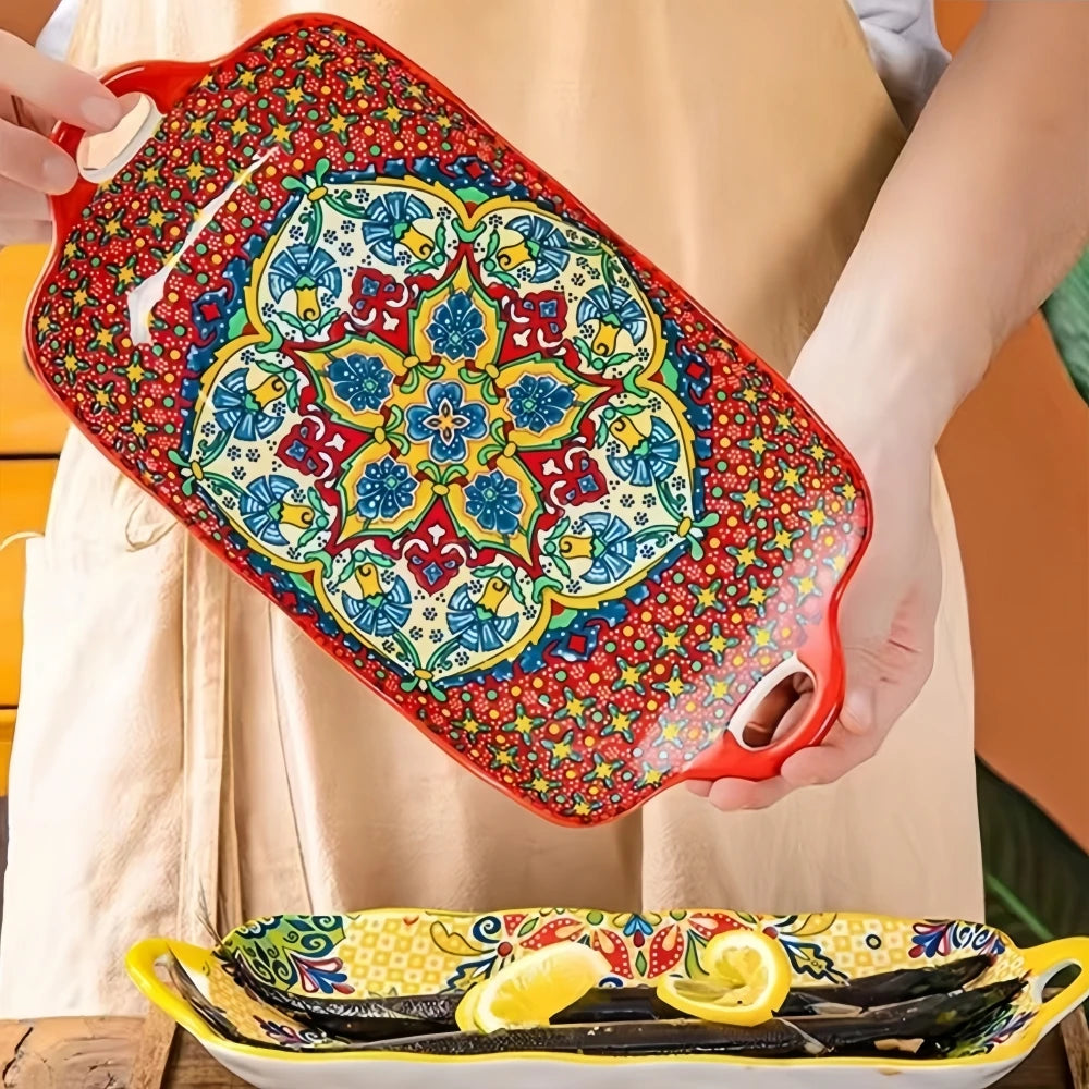 Bandeja Refratário em Cerâmica Mandala - 04 modelos