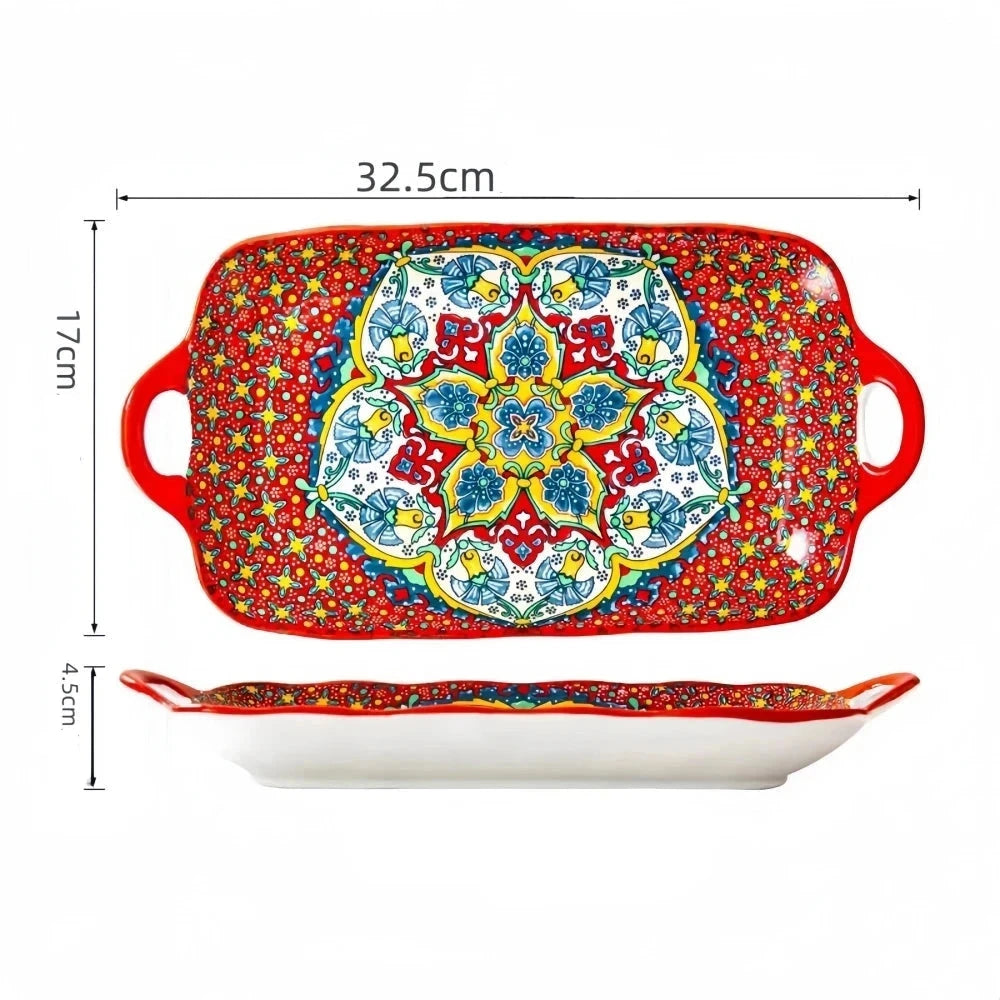 Bandeja Refratário em Cerâmica Mandala - 04 modelos