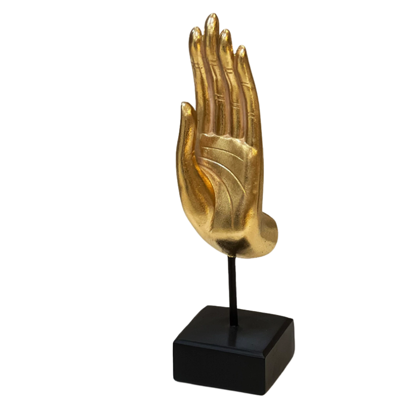 Escultura/Porta Livros Mão Áurea - em resina