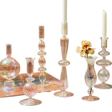 Castiçais em vidro Rainbow - 08 Modelos