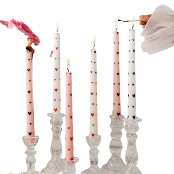 Velas estampadas Corações - Kit 2pcs