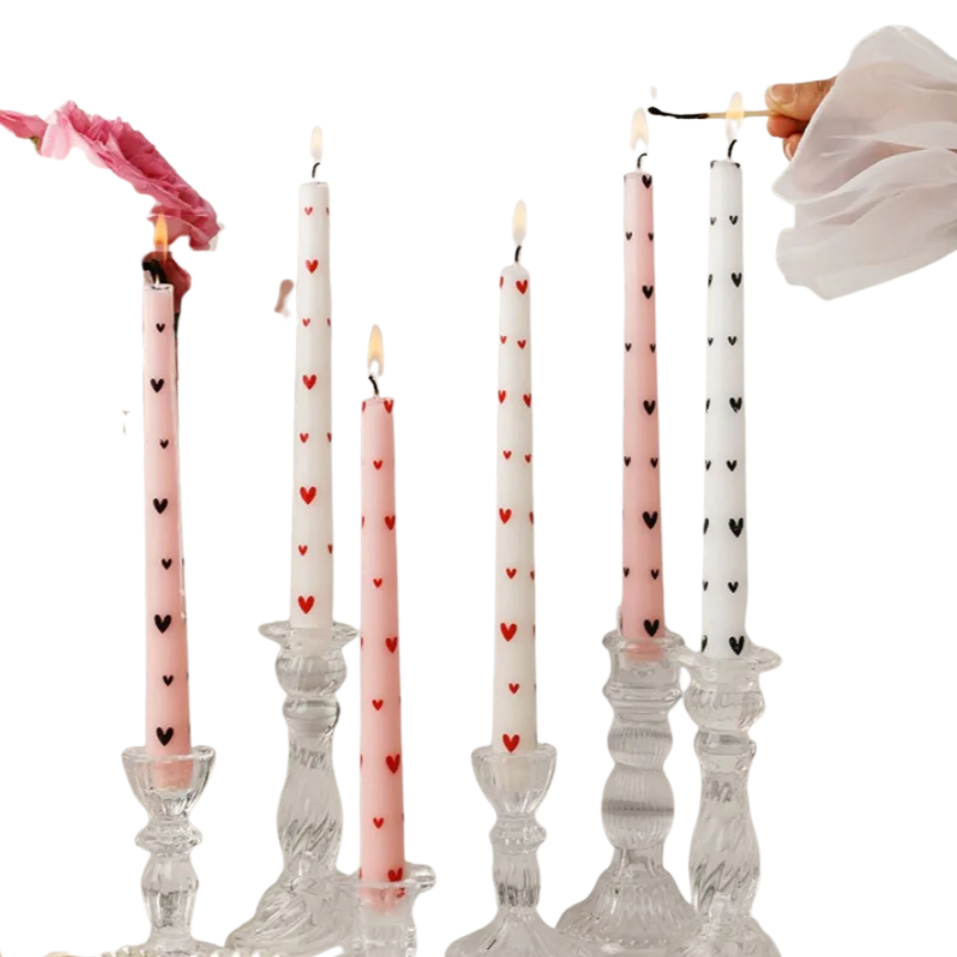 Velas estampadas Corações - Kit 2pcs