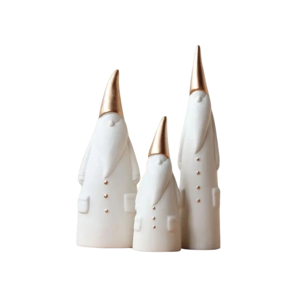 Esculturas em cerâmica Papai Noel moderno - Jogo 3pcs