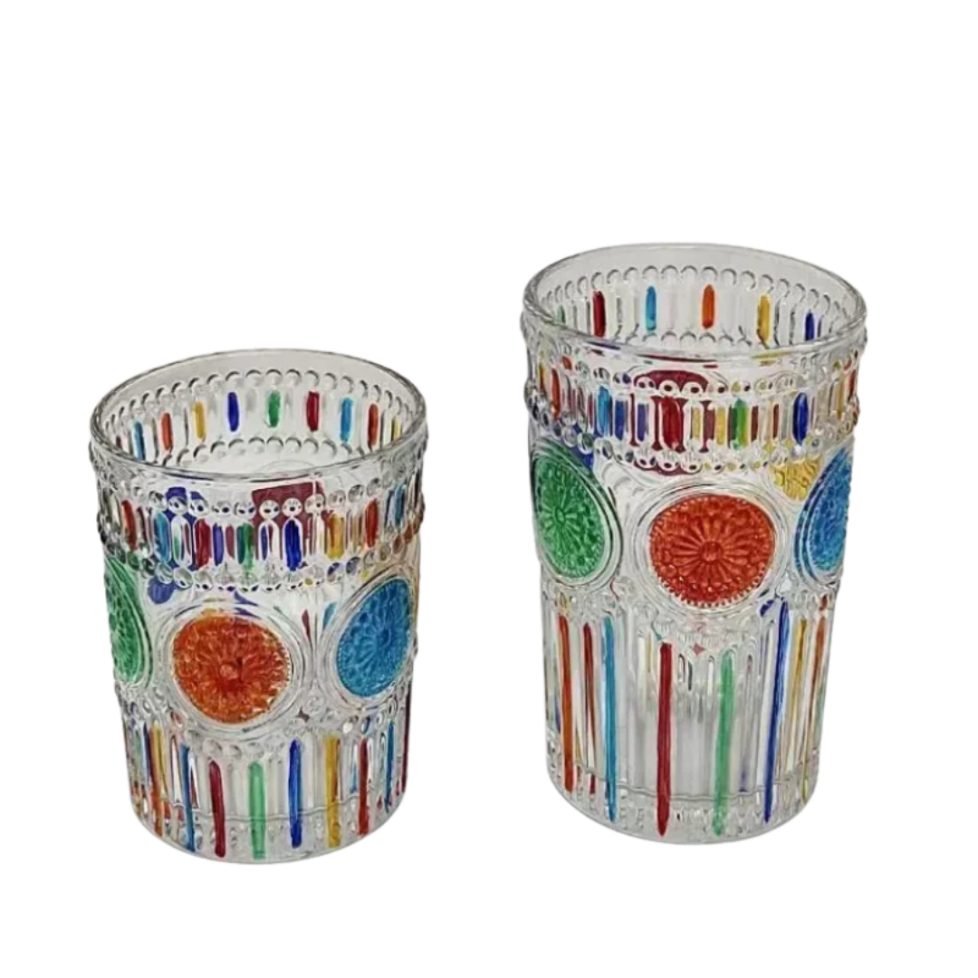 Copos pintados a mão Vitral - 02 Tamanhos