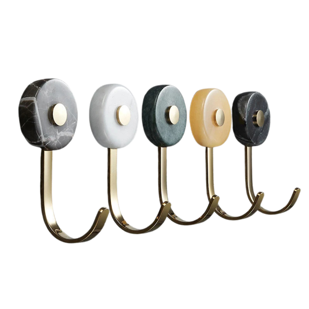 Pendurador Gancho - mármore & metal