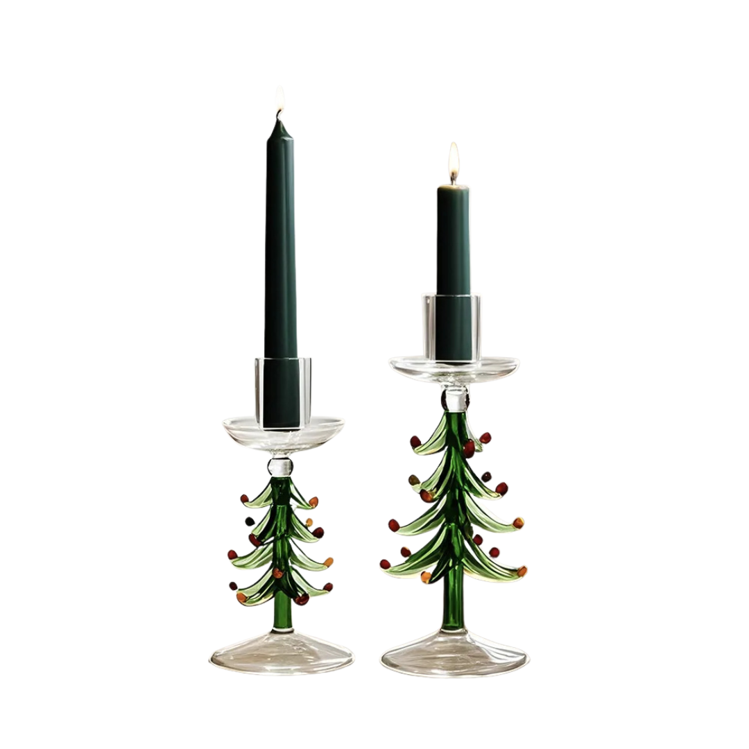 Castiçais escultura em vidro