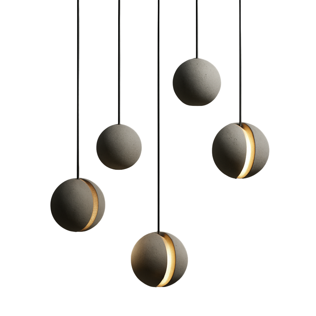 Pendentes Esfera efeito cimento - 02 Modelos