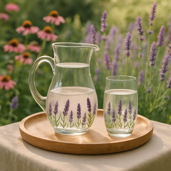 Jogo 7pcs Lavanda - 1 Jarra + 6 Copos