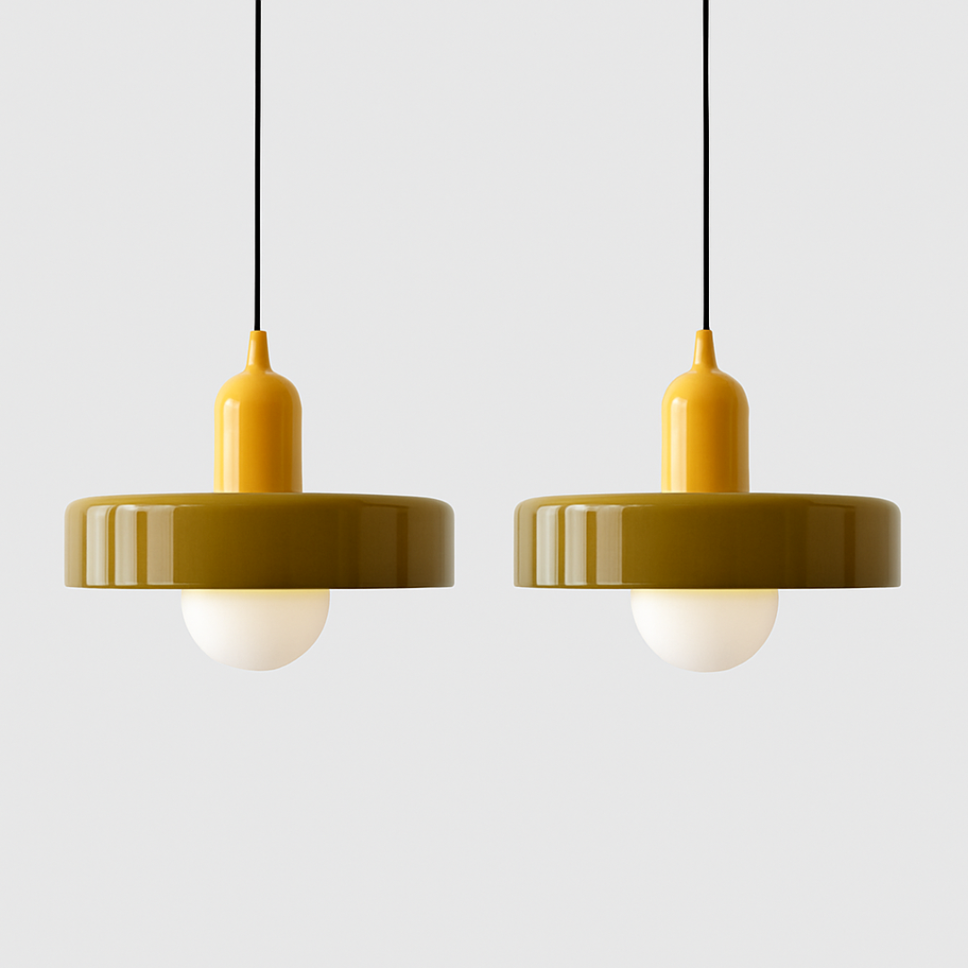 Pendentes Barcelona - Verde Pardo & Amarelo - 110V