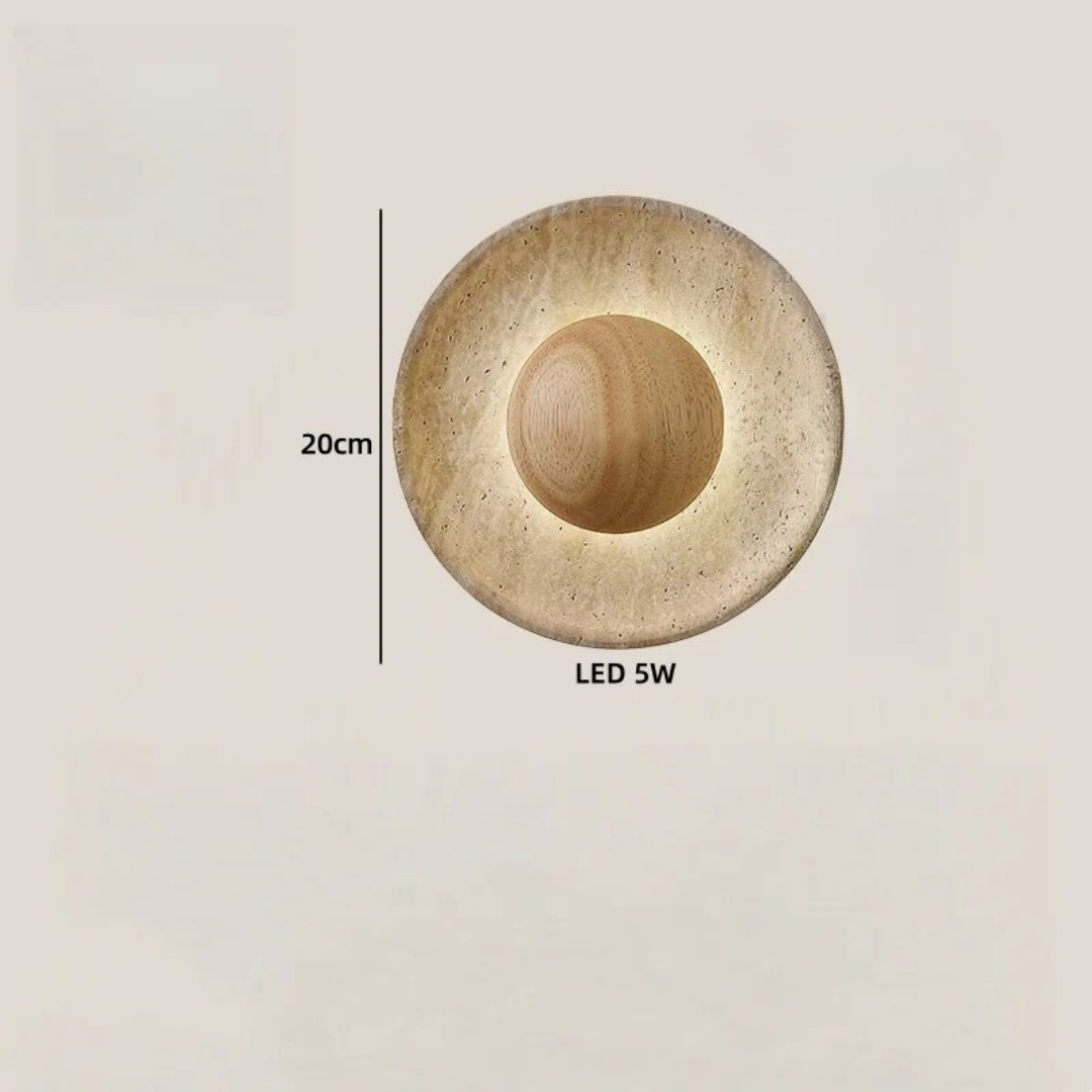 Arandela Bell - Travertino & Madeira