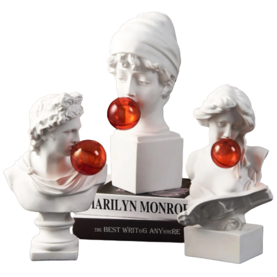 Esculturas Gregas Bubble Red - Design Contemporâneo - Bazar