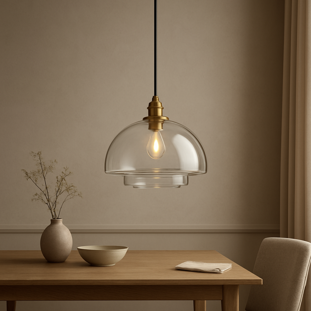 Pendente Sopro vidro transparente - 28cm(diâmetro)