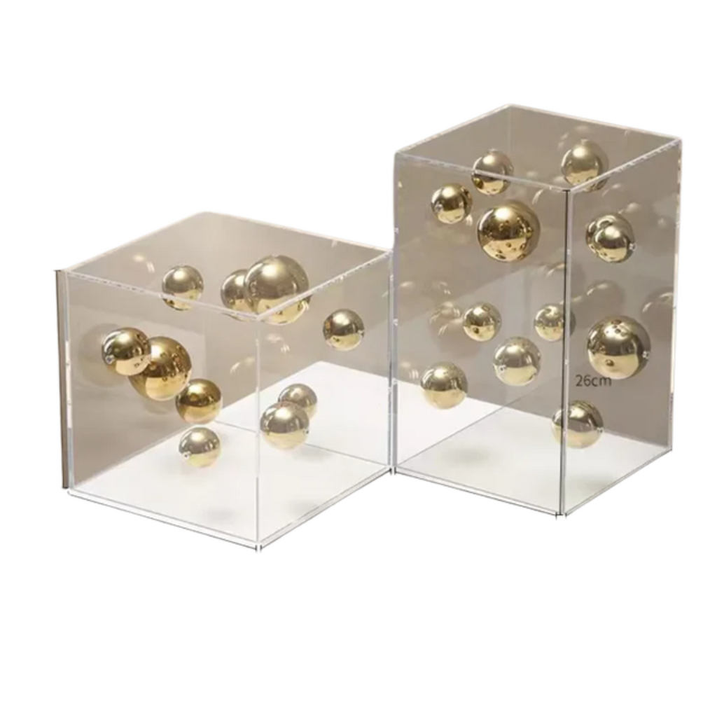 Caixa em acrílico com bolas em metal - Art Deco