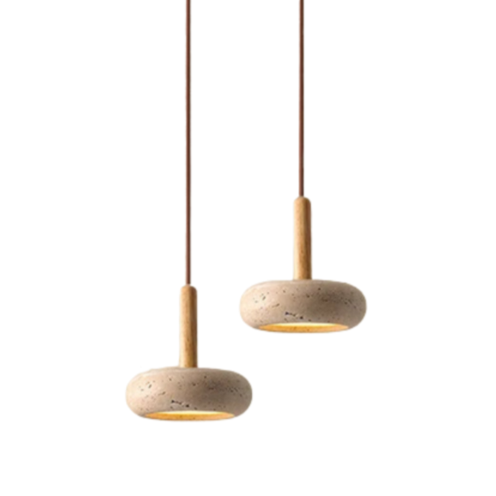 Pendentes Dalton Amadeirado - vidro ambar