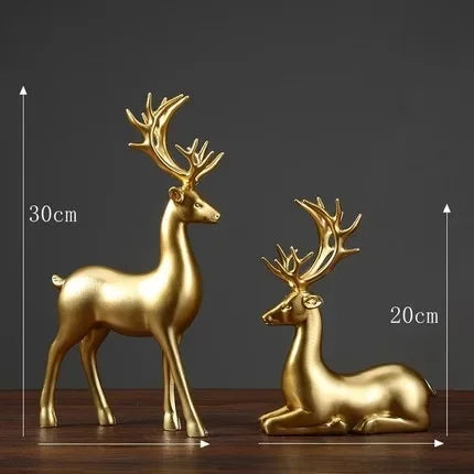 Jogo 2pcs Escultura Cristal Deer