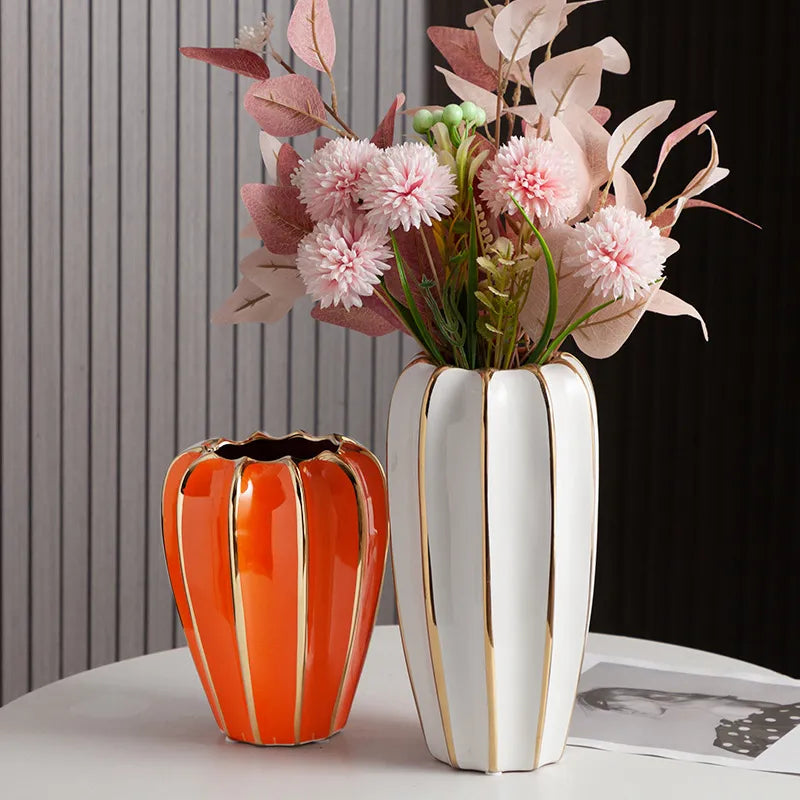 Vasos luxo em cerâmica esmaltada - 03 Cores