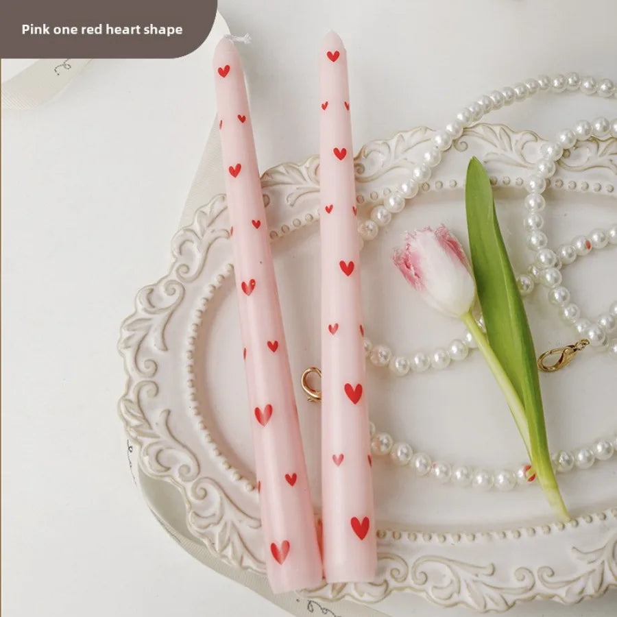 Velas estampadas Corações - Kit 2pcs