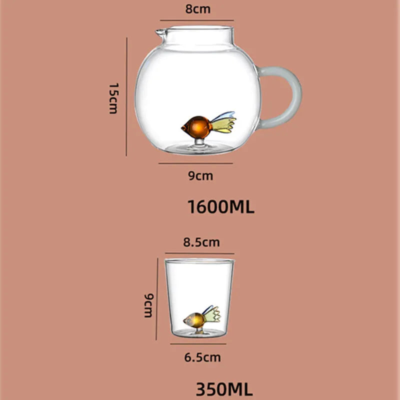 Jarra + Copos Fish - Jogo 3pcs