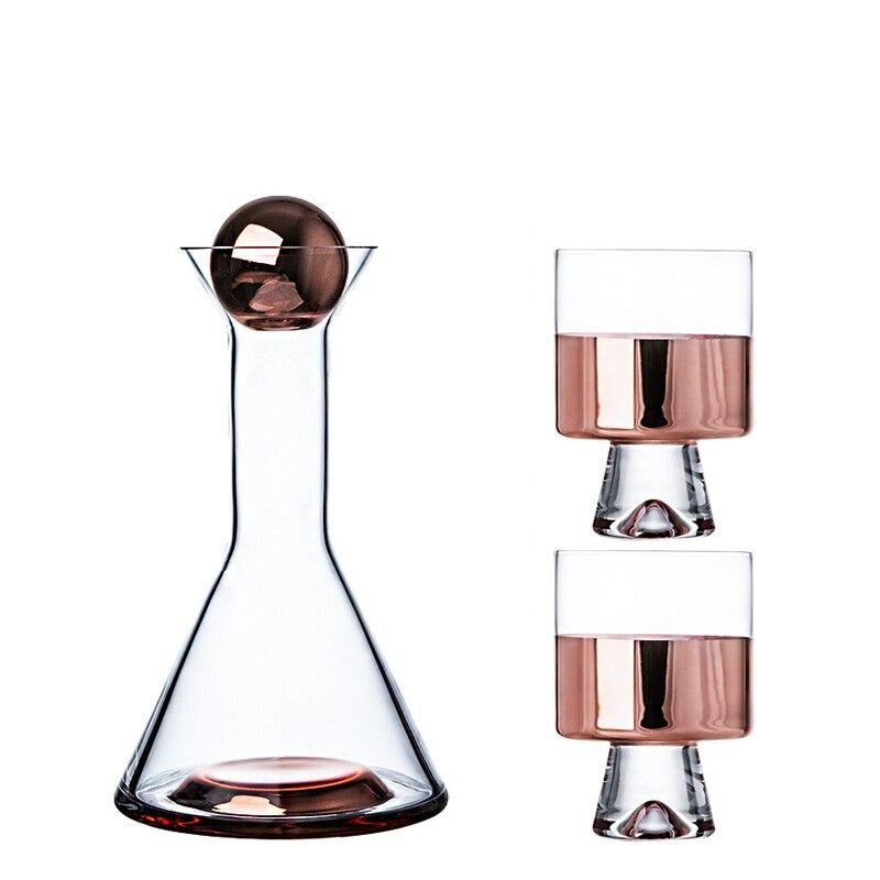 Jarra e Copos Rose Gold - Jogo3,4,5 ou 6pcs